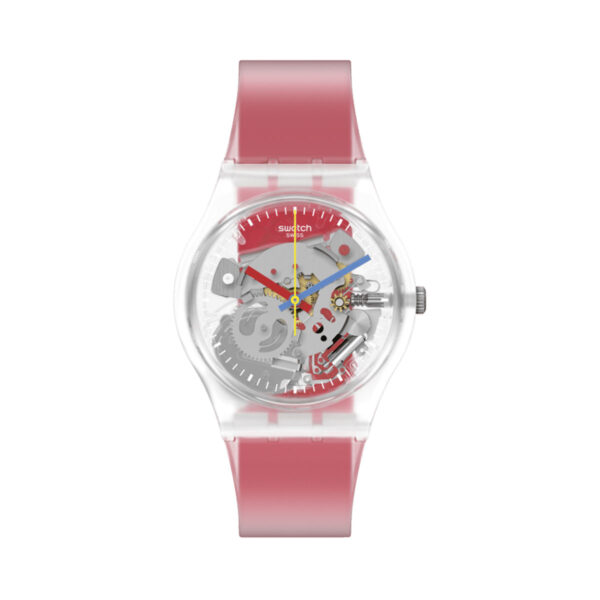 SWATCH Clearly Red Striped GE292
