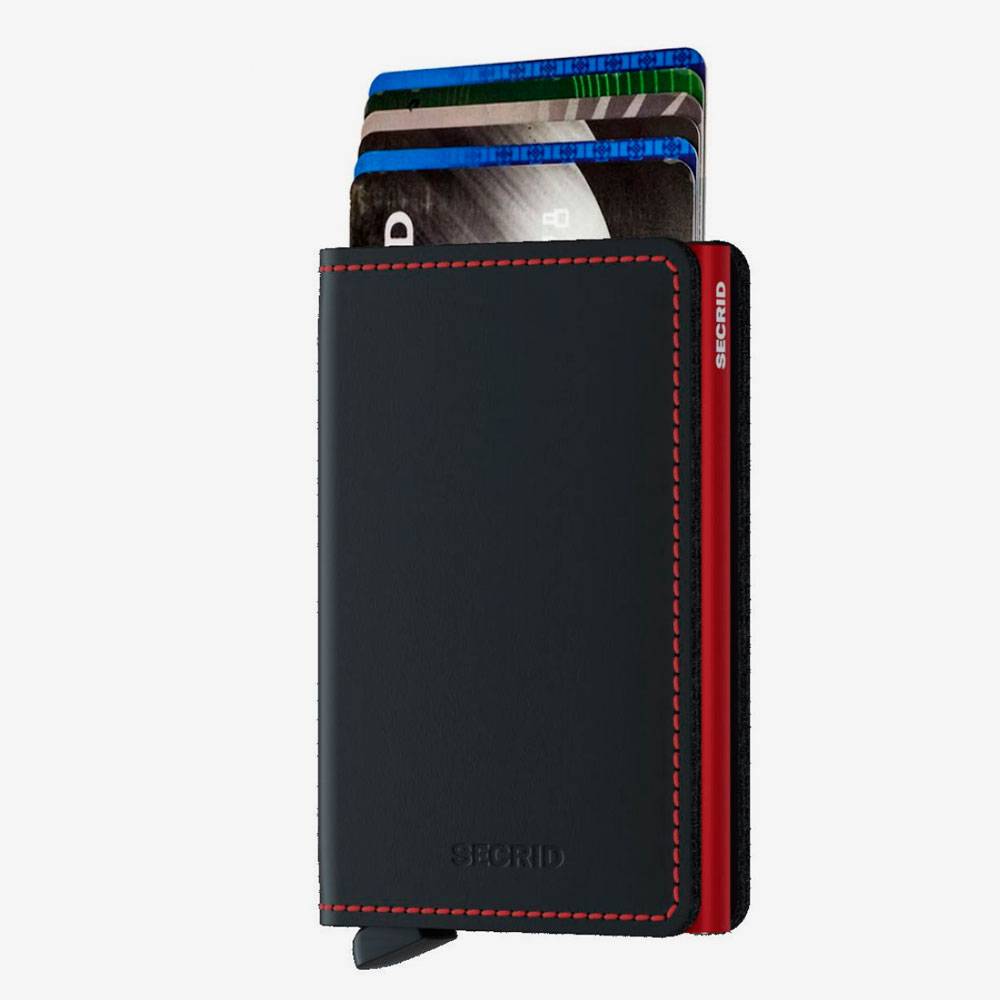 SECRID Slim Billetera 6 Tarjetas SM-BLACK-N-RED