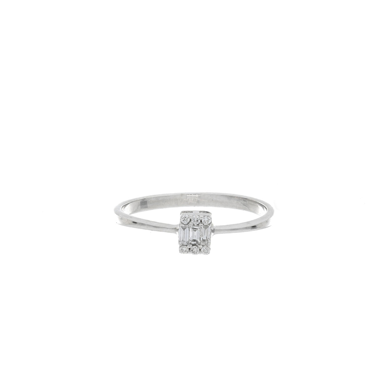 ANILLO Oro Blanco Diamantes Cuadrado