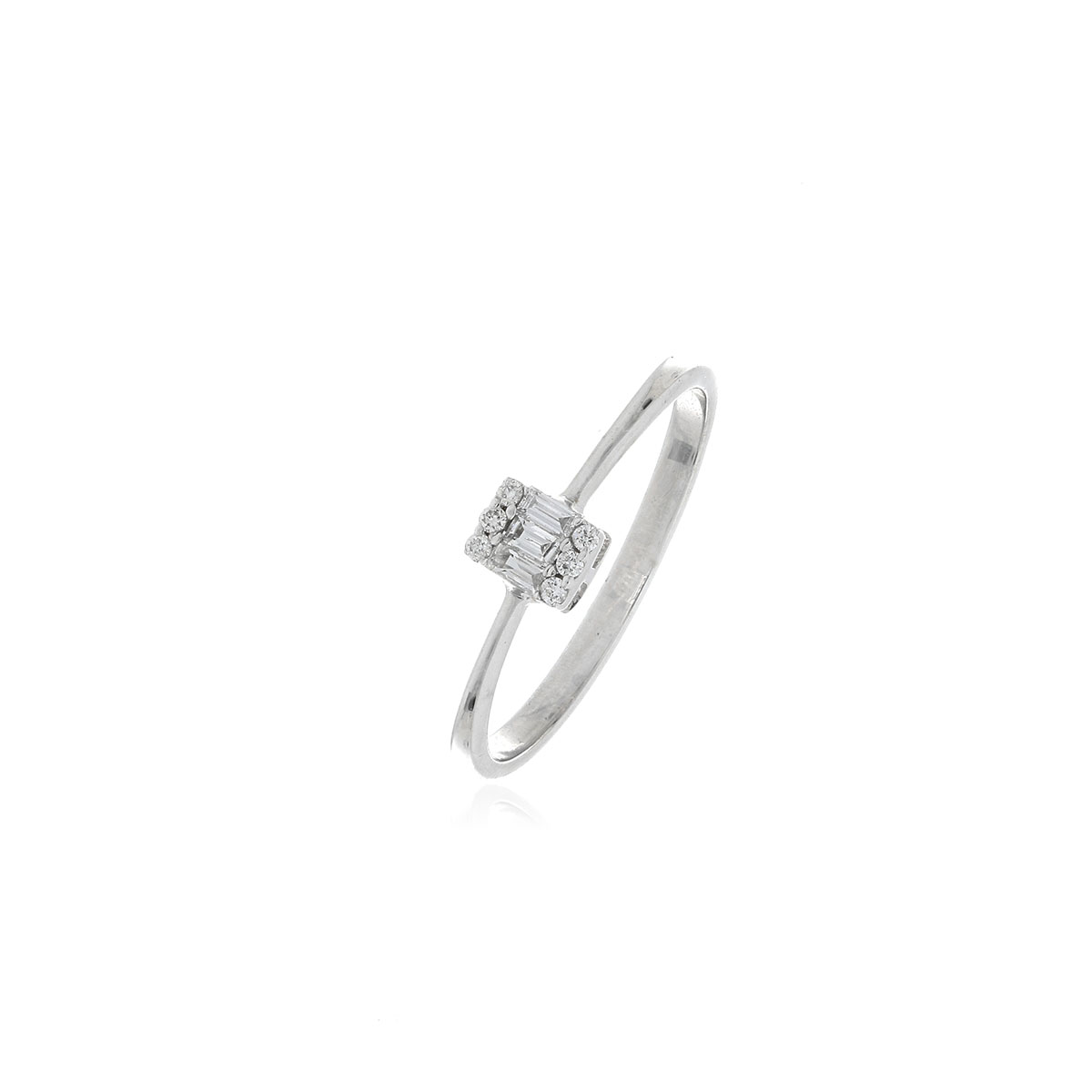 ANILLO Oro Blanco Diamantes Cuadrado - Imagen 2