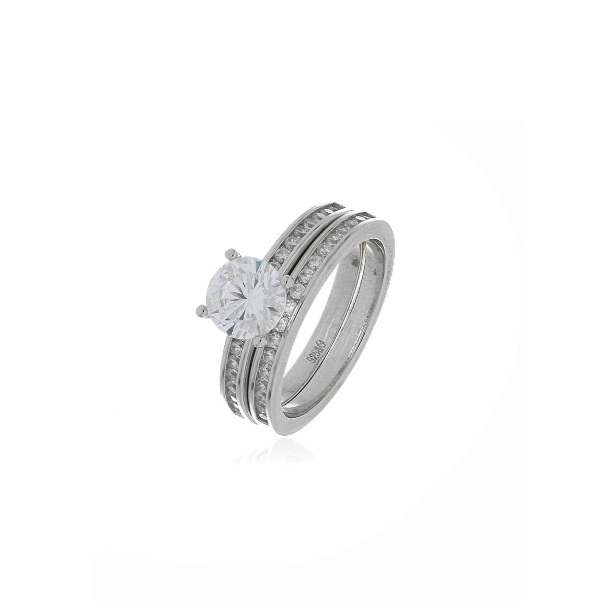 ANILLO Plata Solitario Zircones
