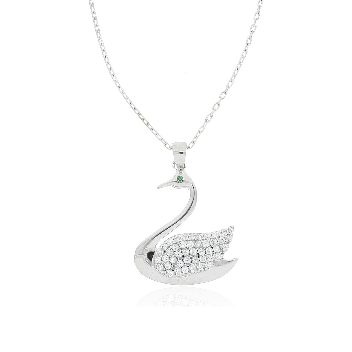 CADENA Plata Cisne Circones 40cm