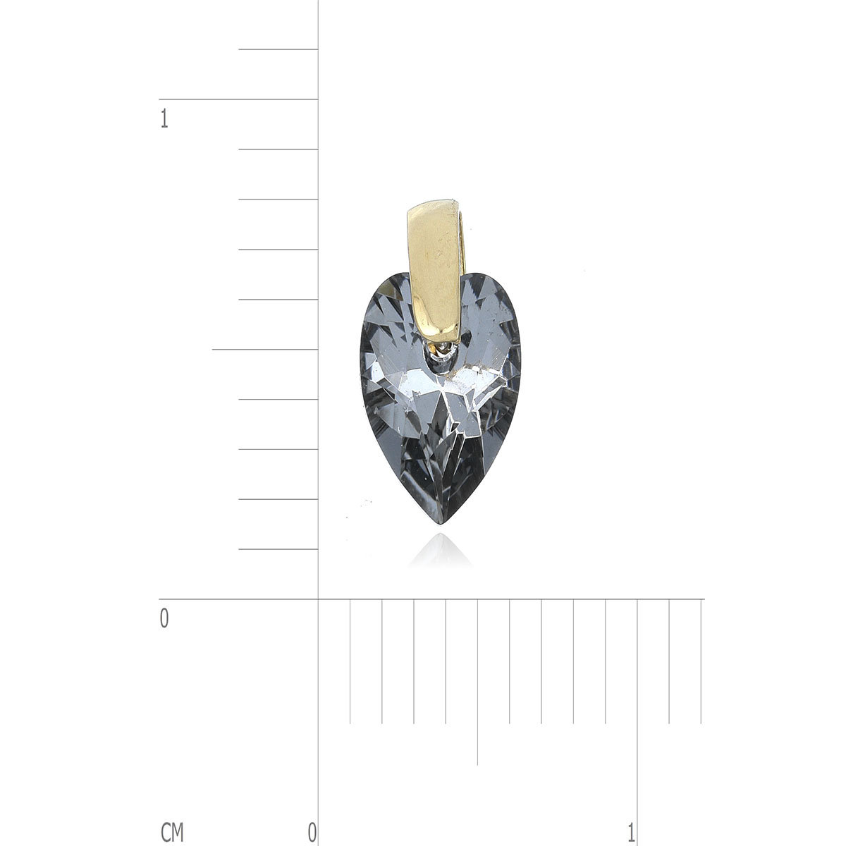DIJE Oro Amarillo Corazón Swarovski - Imagen 2