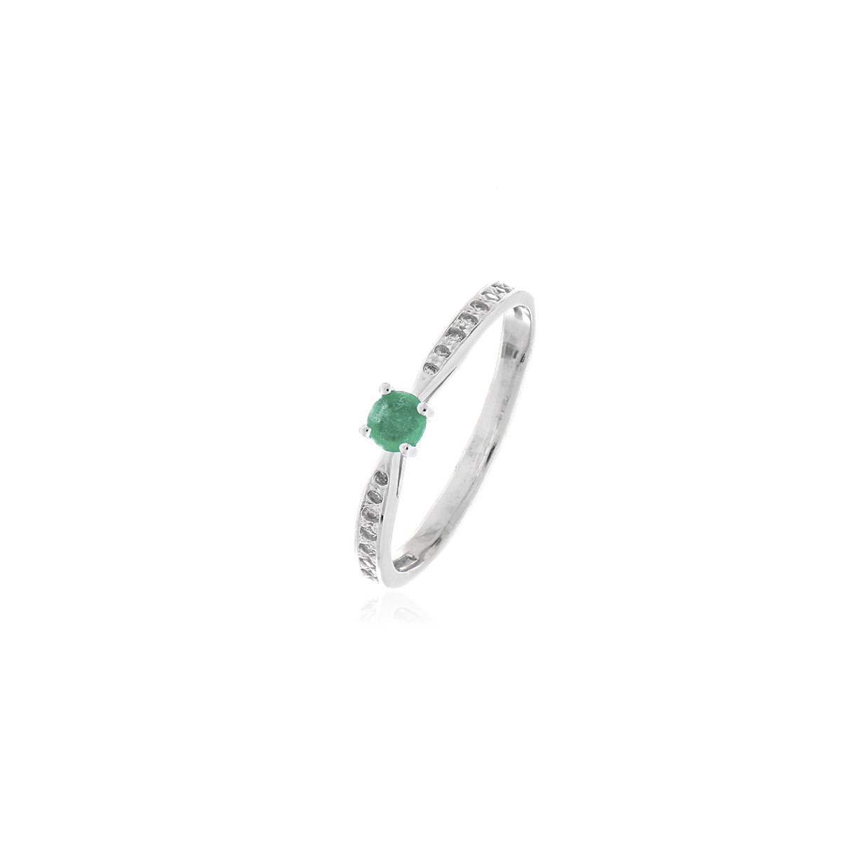 ANILLO Plata 925 y Esmeralda Solitaro - Imagen 2