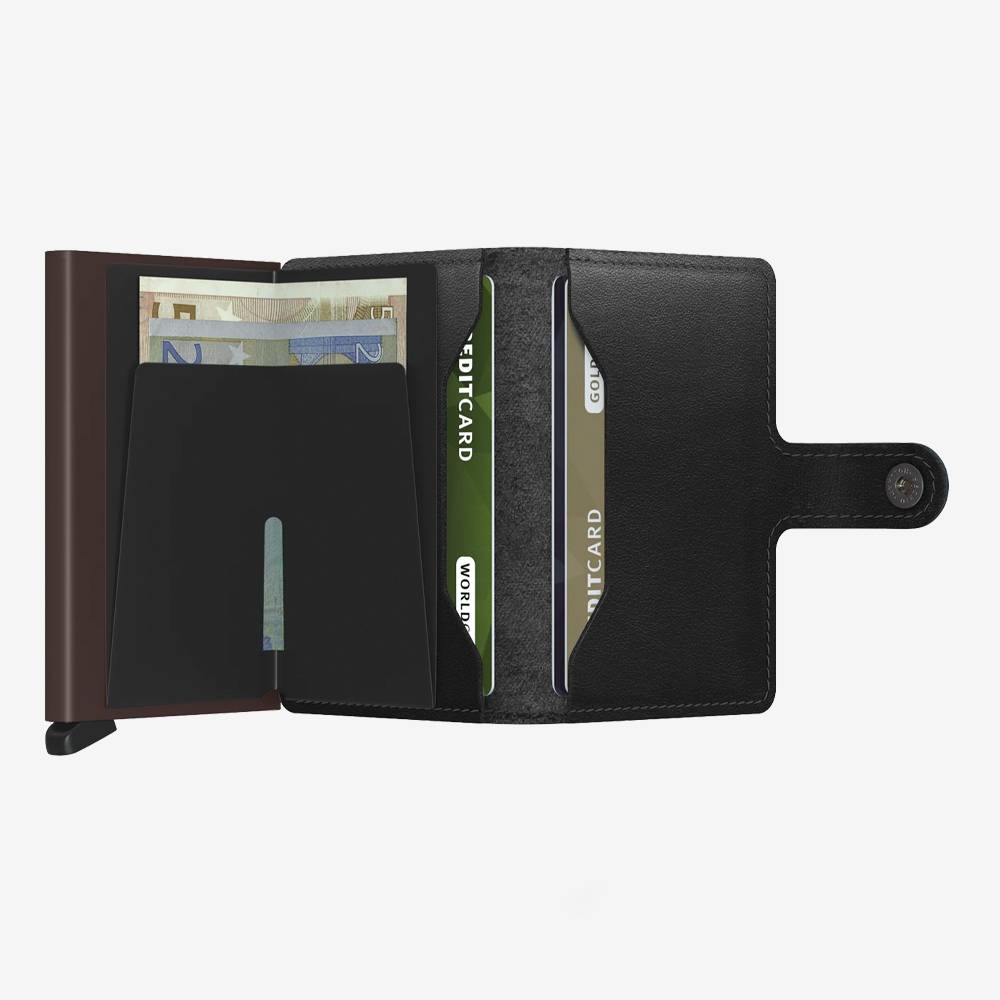 SECRID Mini Billetera 6 Tarjetas M-BLACK-BROWN