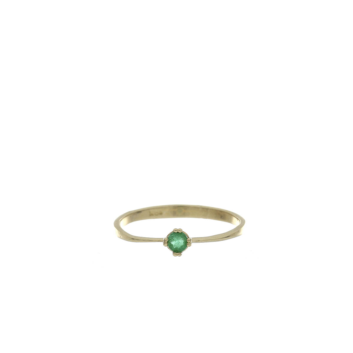 ANILLO Oro Amarillo Solitario Esmeralda