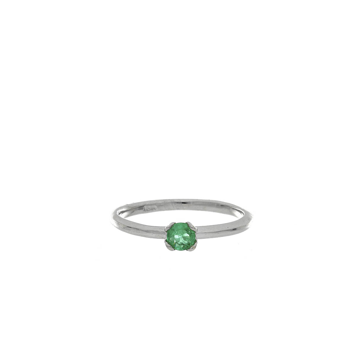 ANILLO Oro Blanco Esmeralda AN1084