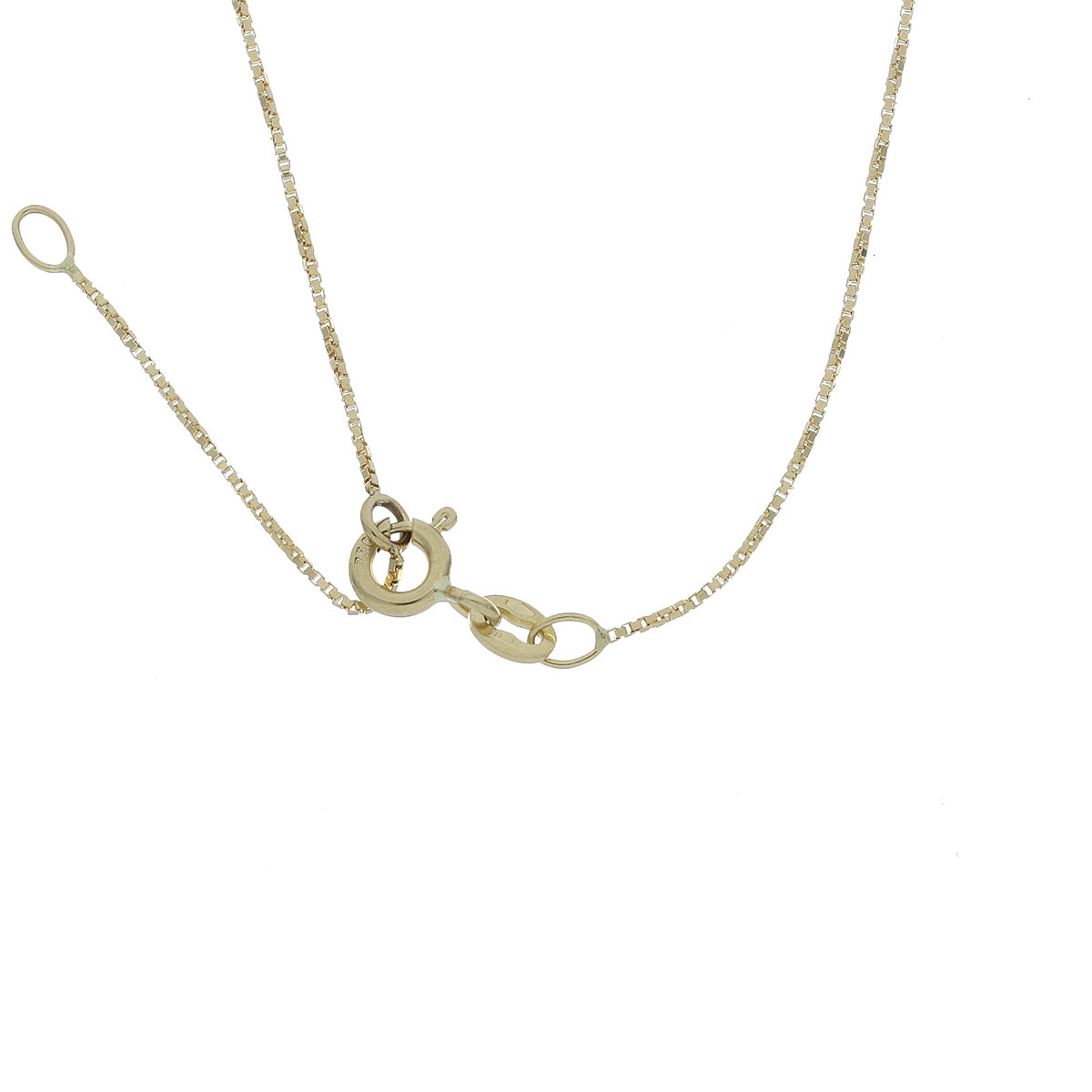 CADENA Oro Amarillo Esmeralda Diamante 40 cm