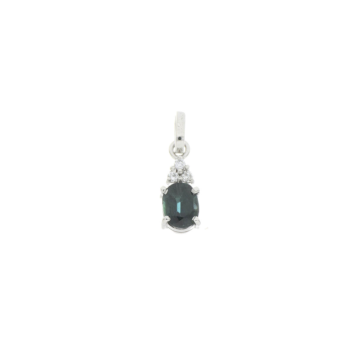 DIJE Oro Blanco Zafiro Diamante