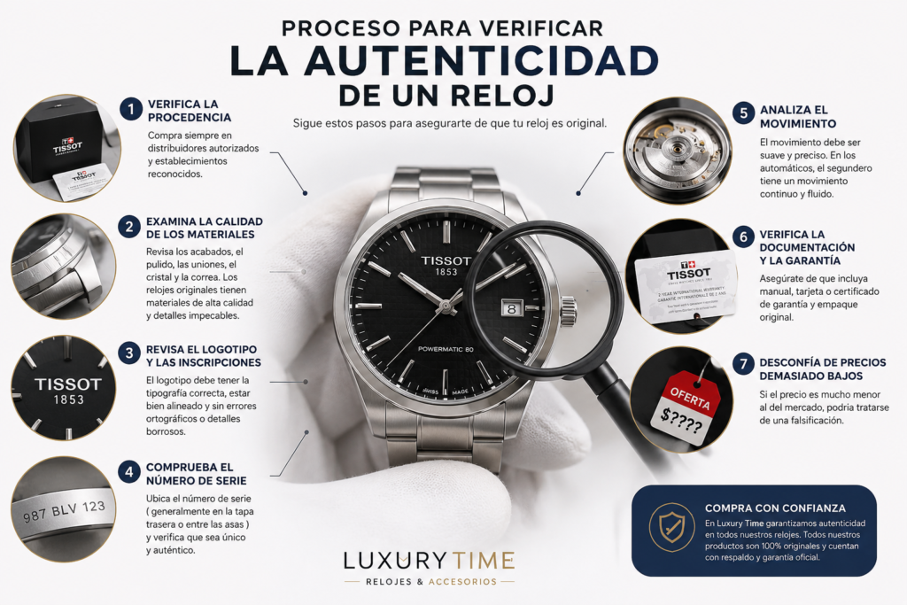 Proceso para verificar autenticidad reloj