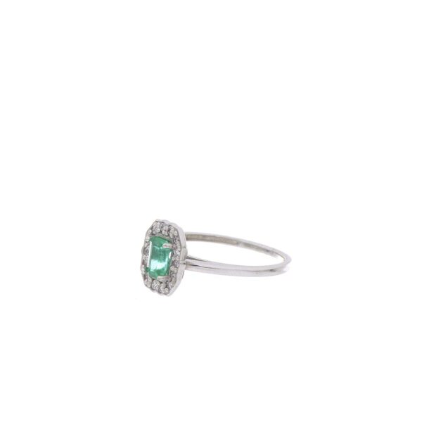 ANILLO Oro Blanco Esmeralda AN1098