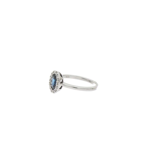 ANILLO Oro Blanco Zafiro Diamante