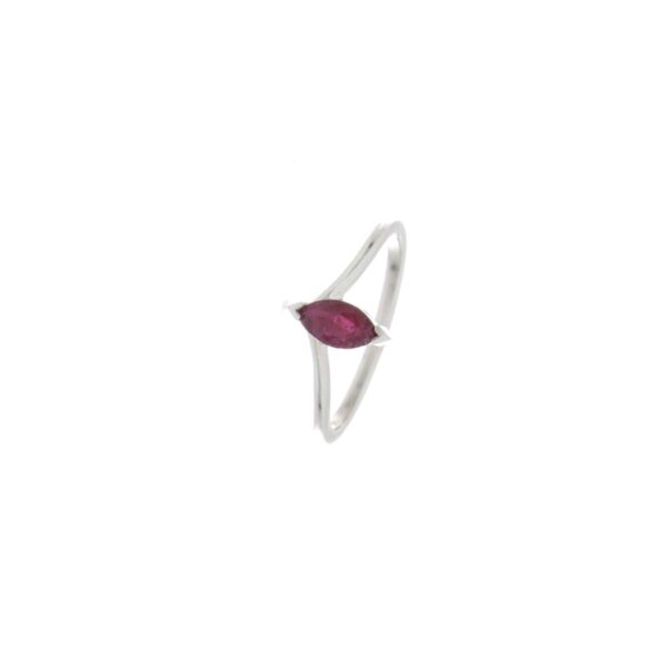 ANILLO Oro Blanco Rubí AN1100