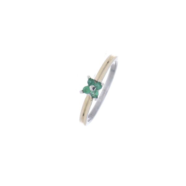 Anillo Plata Oro Esmeralda