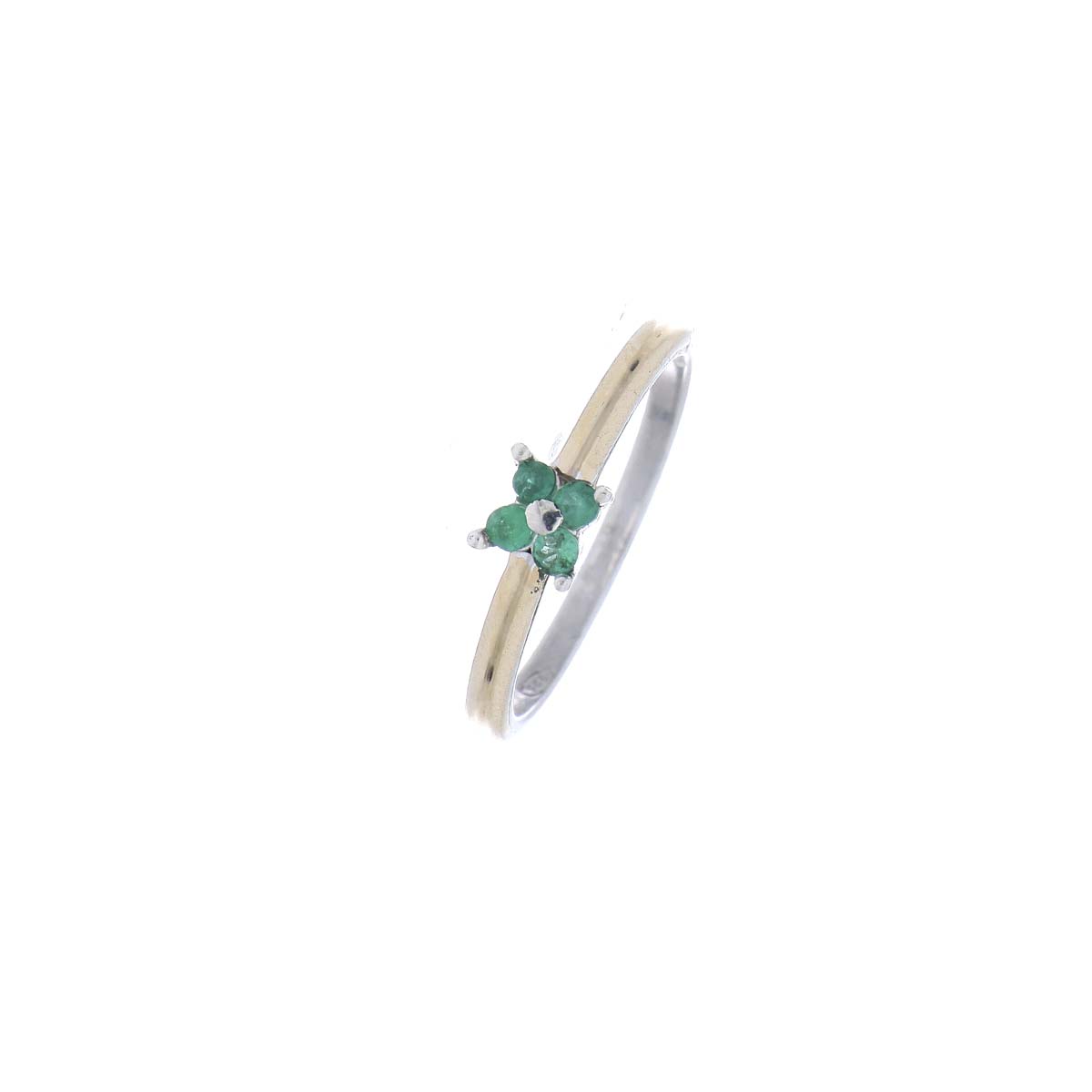 Anillo Plata Oro Esmeralda