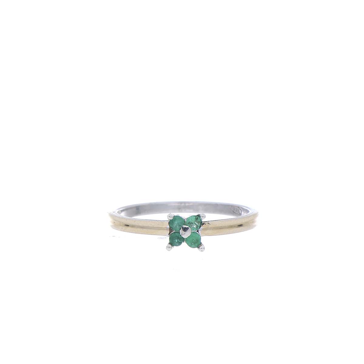 Anillo Plata Oro Esmeralda